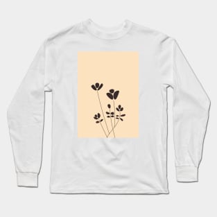 Boho Minimalist Botanical Flower Long Sleeve T-Shirt